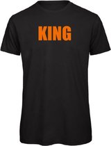 Koningsdag t-shirt zwart S - KING - soBAD. | Oranje | Oranje t-shirt unisex | Oranje t-shirt dames | Oranje t-shirt heren | Koningsdag