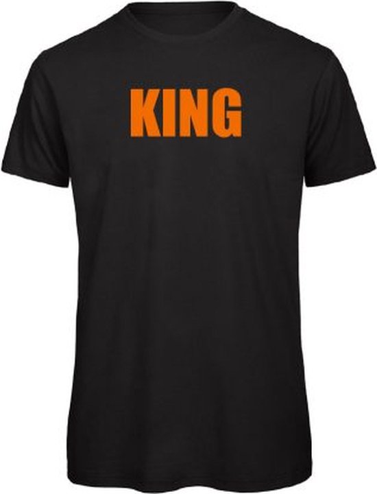 Koningsdag t-shirt zwart S - KING - soBAD. | Oranje | Oranje t-shirt unisex | Oranje t-shirt dames | Oranje t-shirt heren | Koningsdag