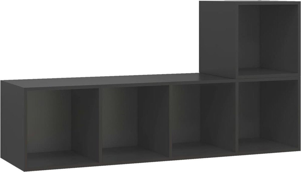 Meubelmania Maison Exclusive - 2-delige Tv-meubelset spaanplaat grijs