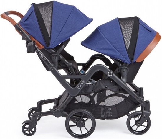 Contours Duowagen Curve Tandem , OP=OP uitverkoop ...voor en achterste wielen kunnen 360 draaien indigo van Contours — afbeelding 4