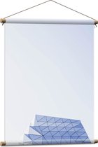 Textielposter - Abstract Figuur van Geometrische Patronen in Witte Omgeving - 60x80 cm Foto op Textiel