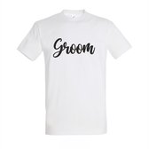 Vrijgezellenfeest Man - Groom - T-shirt White - Maat S - Groom To Be - Groom Shirt