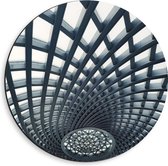 Dibond Muurcirkel - Abstract Kunstwerk met Vakken - 40x40 cm Foto op Aluminium Muurcirkel (met ophangsysteem)