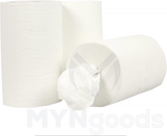 Foto: Tork rol m1 dispenser papier 12x mini rol cellulose 120m van myngoods