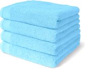 Satize Comfort Handdoeken 50x100 cm - Dikke band - Set van 4 - Badhanddoeken hotelkwaliteit - 100% katoen - Blauw