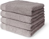 Handdoeken Comfort Satize 50x100 cm - Bande épaisse - Set de 12 - Serviettes de bain qualité hôtelière - 100% coton - Grijs