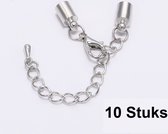 Karabijnsluiting met armband of ketting sluiting/connector - Sieraden maken - 10 stuks - 3mm - Zilverkleurig