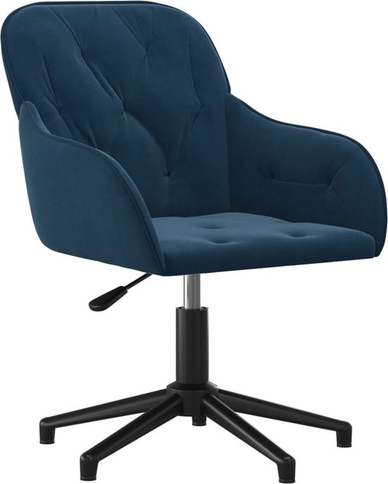 vidaXL - Kantoorstoel - draaibaar - fluweel - blauw