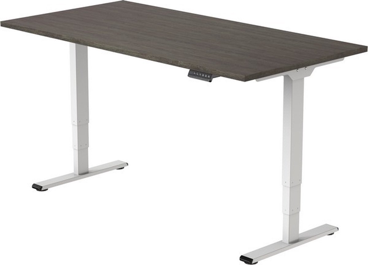 Office Hero® Cosmic Elektrisch - Zit sta bureau in hoogte verstelbaar wit frame - Game bureau - Computertafel - Werktafel - 180x80 - Logan eik