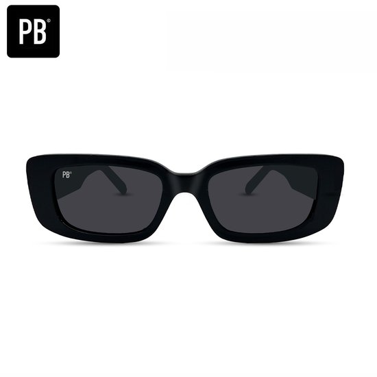 PB Sunglasses - Cody Black. - Zonnebril heren en dames - Gepolariseerd - Stevig 100% acetaat frame - Zwart - Rechthoekige zonnebril