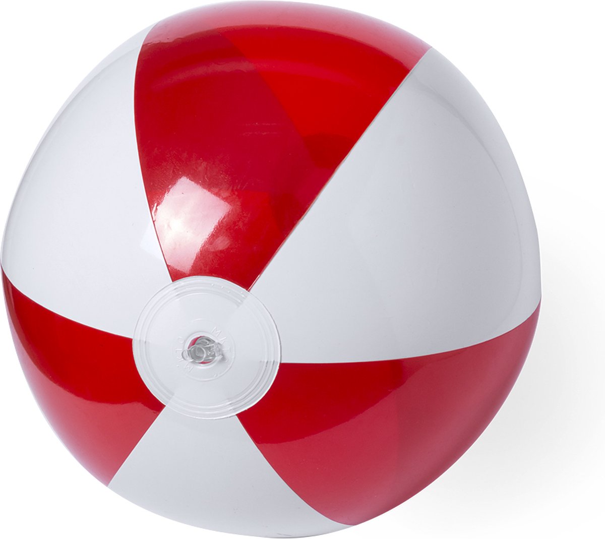 1x Ballon de plage jouet gonflable rouge / blanc 28 cm - Ballons