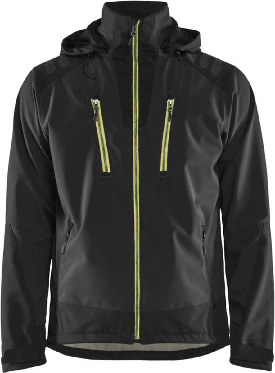 Blaklader Softshell jack 4749-2513 - Zwart/High Vis Geel - XS