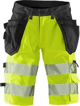 Fristads Hi Vis Korte Stretchbroek Klasse 1 2509 Plu - Hi-Vis geel/zwart - C50