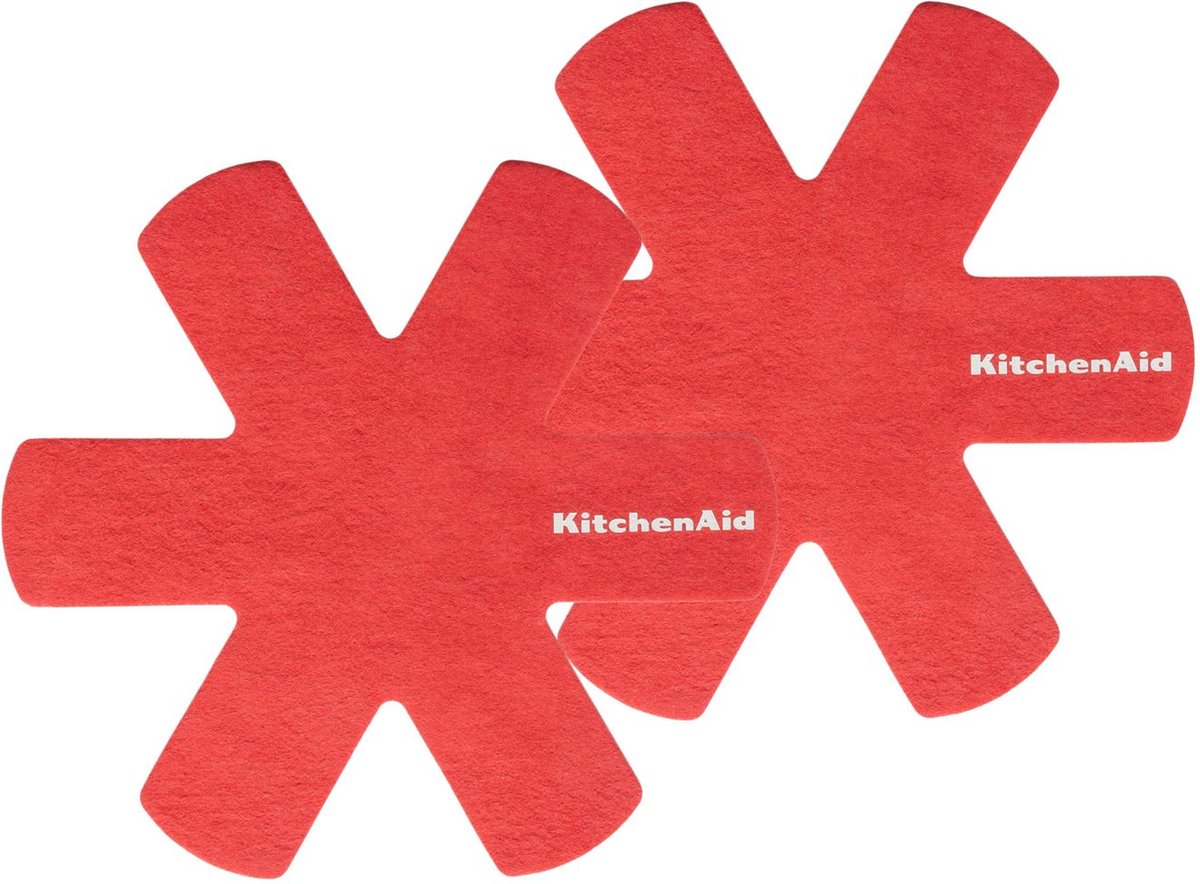 KitchenAid Pannenbeschermers - Rood - ø 34 cm - 2 stuks