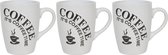 Mug (3 pièces) | C'est l'heure du Coffee | Zwart/ Wit/ Beige | 340 ml