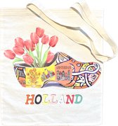 Holland Tas Houten Klomp - Katoen - Souvenirs - Kleurrijk - Een Stuk