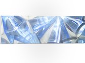PVC Schuimplaat - Abstracte Lichtblauwe Vakken in Tegengestelde Richtingen - 60x20 cm Foto op PVC Schuimplaat (Met Ophangsysteem)