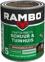 Rambo Pantserbeits Schuur & Tuinhuis Zijdeglans Dekkend - Makkelijk Verwerkbaar - Berkengrijs 0.75L