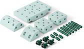 Modu Explorer Kit - Soft Blocks - 19 Pièces - Open Ended speelgoed- Jouets 1 -2-3 Ans - Ocean Mint / Forest Green
