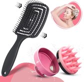 BeautyFit - Scalp Massager - 2 stuks - Detangler Brush - Tangle Teezer - Fingerbrush - Anti roos - Shampoo Brush - Scalp Brush - Hoofdhuid Massage Borstels - Haargroei Versneller - Haargroei Producten - Haarborstel