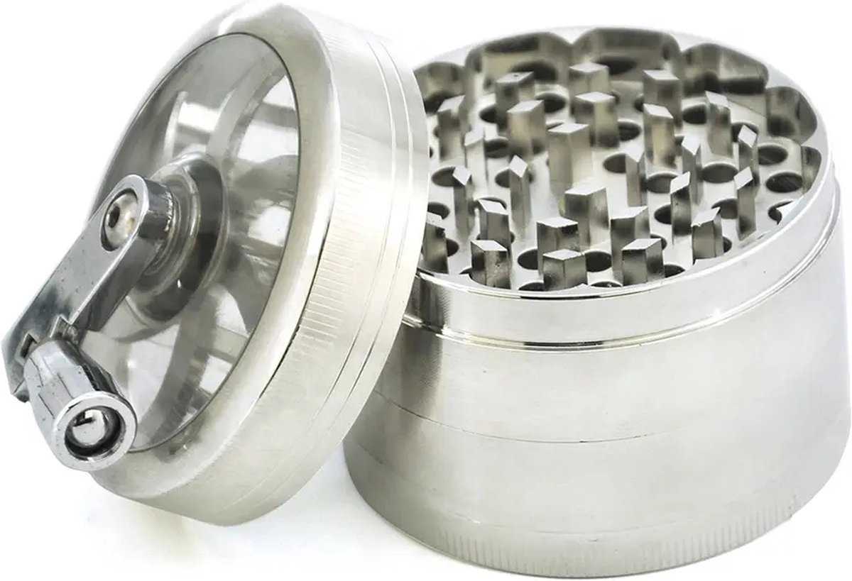 Grinder met grip 4 lagen 60mm - Herbal - Grinder - Accessoires - crusher - vermaler - kruimelaar - koffie molen - kruiden molen - molen - kruiden - vergruizer - pulverizer - Blauw
