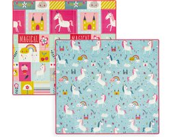 foto van Little Hippo® Speelmat 200x180cm - Foam Speelkleed 'Unicorn' - Dubbelzijdige XXL - Kinder/Baby Speelmat - Opvouwbaar - Anti-slip