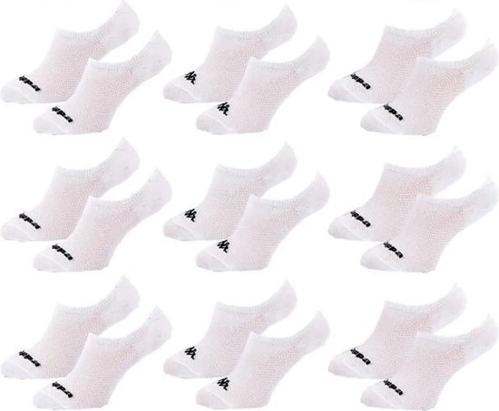 Kappa bas pieds invisibles dames blanc 9 paires taille 36/41