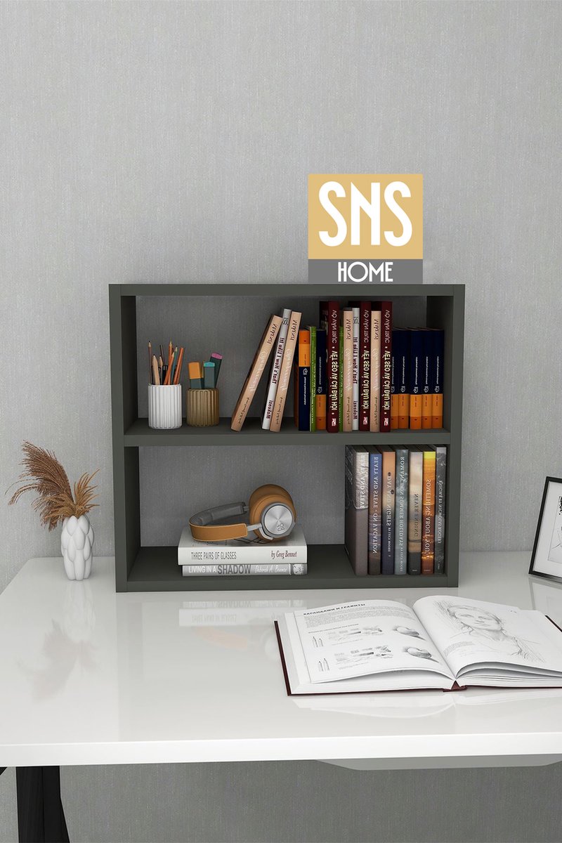 SNS Home - 13-02 - Multifunctionele Decoratieve Plank - Tafelblad - Aanrechtblad - Bureaublad Boekenplank - Antraciet
