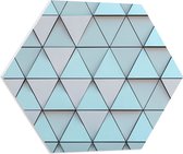 PVC Schuimplaat Hexagon - Geometrisch Ruit Patroon in Blauwe Kleur - 60x52.2 cm Foto op Hexagon (Met Ophangsysteem)