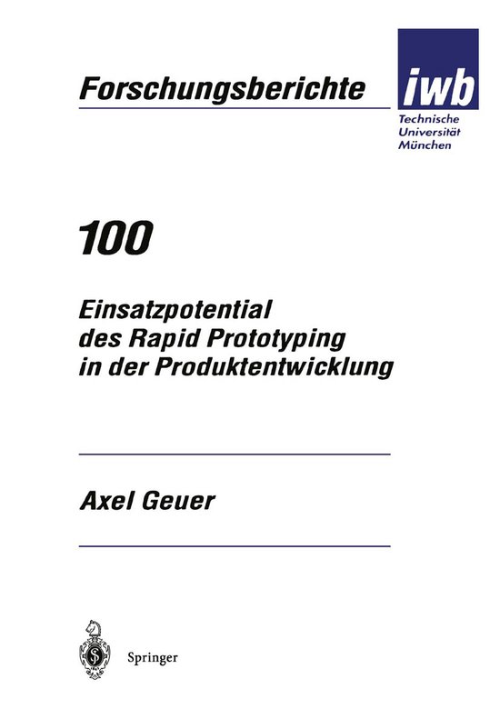 Einsatzpotential Des Rapid Prototyping in Der Produktentwick ... - cover