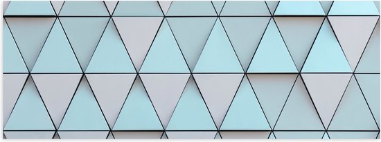 Poster (Mat) - Geometrisch Ruit Patroon in Blauwe Kleur - 120x40 cm Foto op Posterpapier met een Matte look