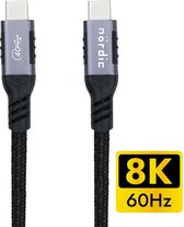 NÖRDIC USB4-026, Câble USB-C vers USB-C - USB4 - 8K - 40Gbps - PD100W - Thunderbolt 3 -25cm - Zwart