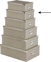 5Five Opbergdoos/box - 4x - beige - L32 x B21,5 x H12 cm - Stevig karton - Crocobox