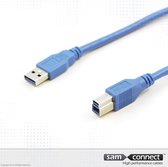 USB A naar USB B 3.0 kabel, 1m, m/m | USB kabel | USB 3.0 | USB datakabel | sam connect
