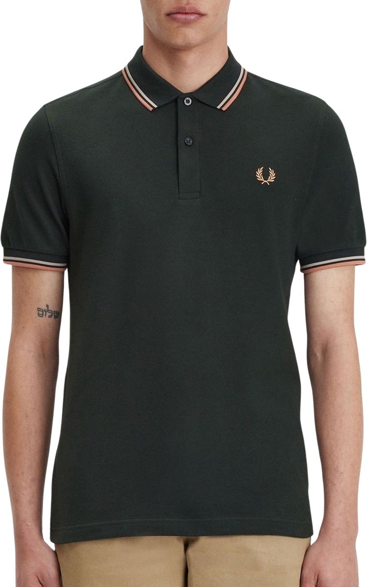 Fred Perry Twin Tipped Poloshirt Donkergroen