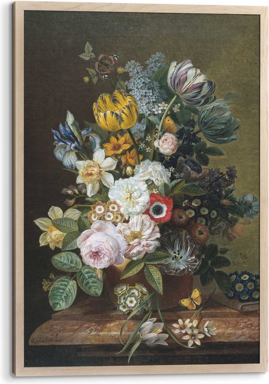 Ingelijste poster Eelkema Stilleven met bloemen 93,5x63 cm