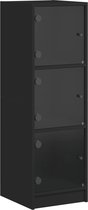 vidaXL-Hoge-kast-met-glazen-deuren-35x37x109-cm-zwart