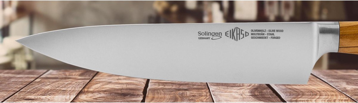 Eikaso Solingen Forged-Line Koksmes – 16cm – Olijfhouten Handvat – Solingen Precisie