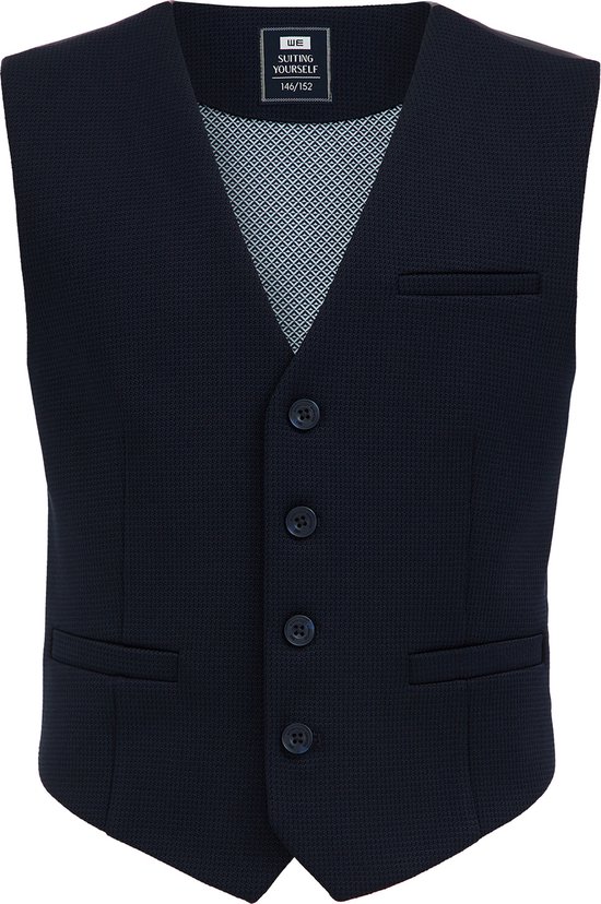 WE Fashion Jongens slim fit gilet met structuur