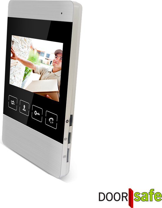 Doorsafe 7160 - camera deurbel met regenkap en intercom - 2 draads van deurbel naar 2 x 4,3 inch scherm - opslag beelden op 16Gb SD-kaart - deuropener aansluitbaar — afbeelding 2
