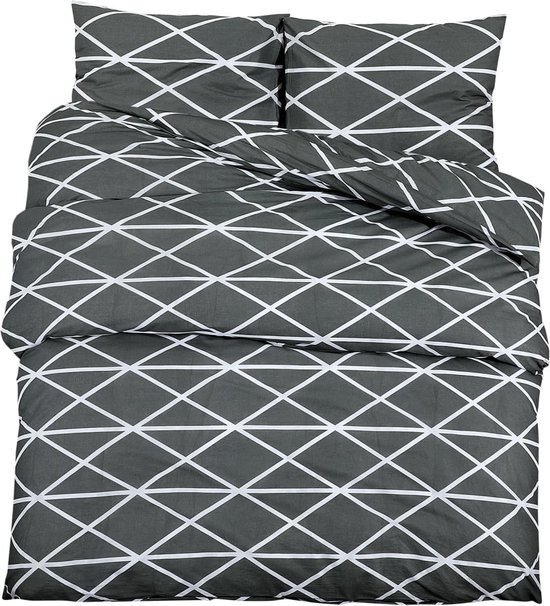 vidaXL Housse de couette 220 x 240 cm Coton Gris