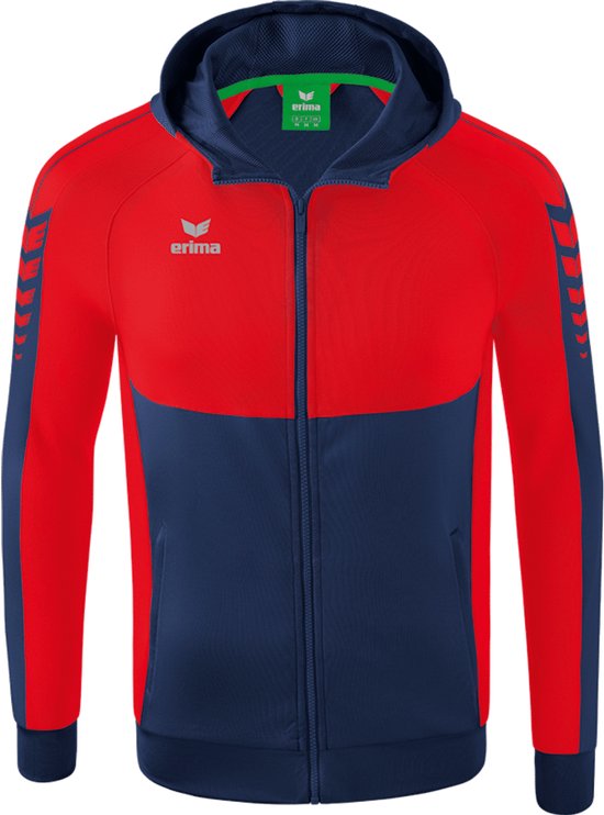 ERIMA Six Wings Trainingsjack Met Capuchon New Navy-Rood Maat 3XL