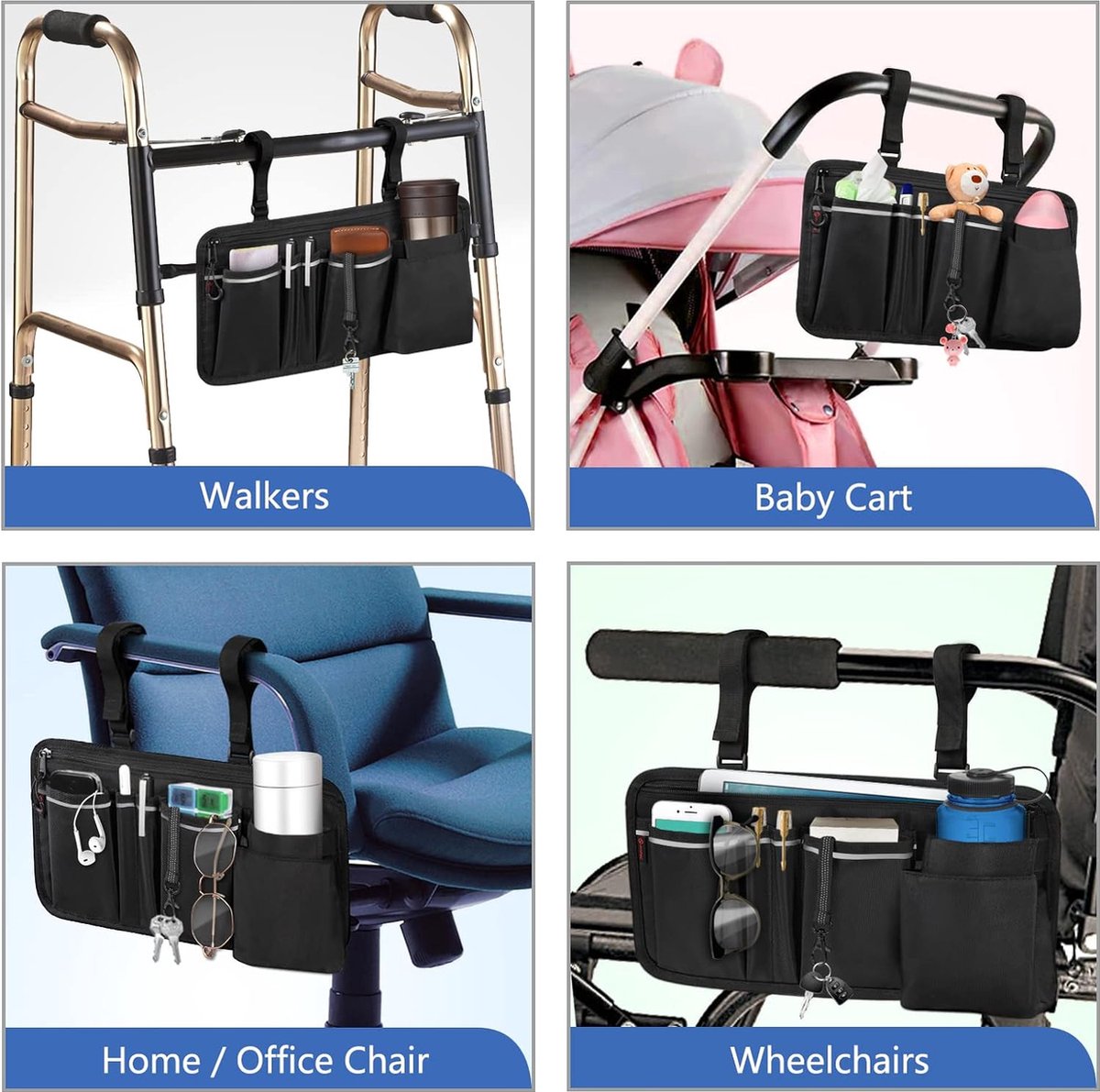 Goedkoopste rolstoel opbergtas - Veilige opbergtas voor rolstoelen, mobiliteitshulp rolstoelaccessoires tas voor ouderen senioren