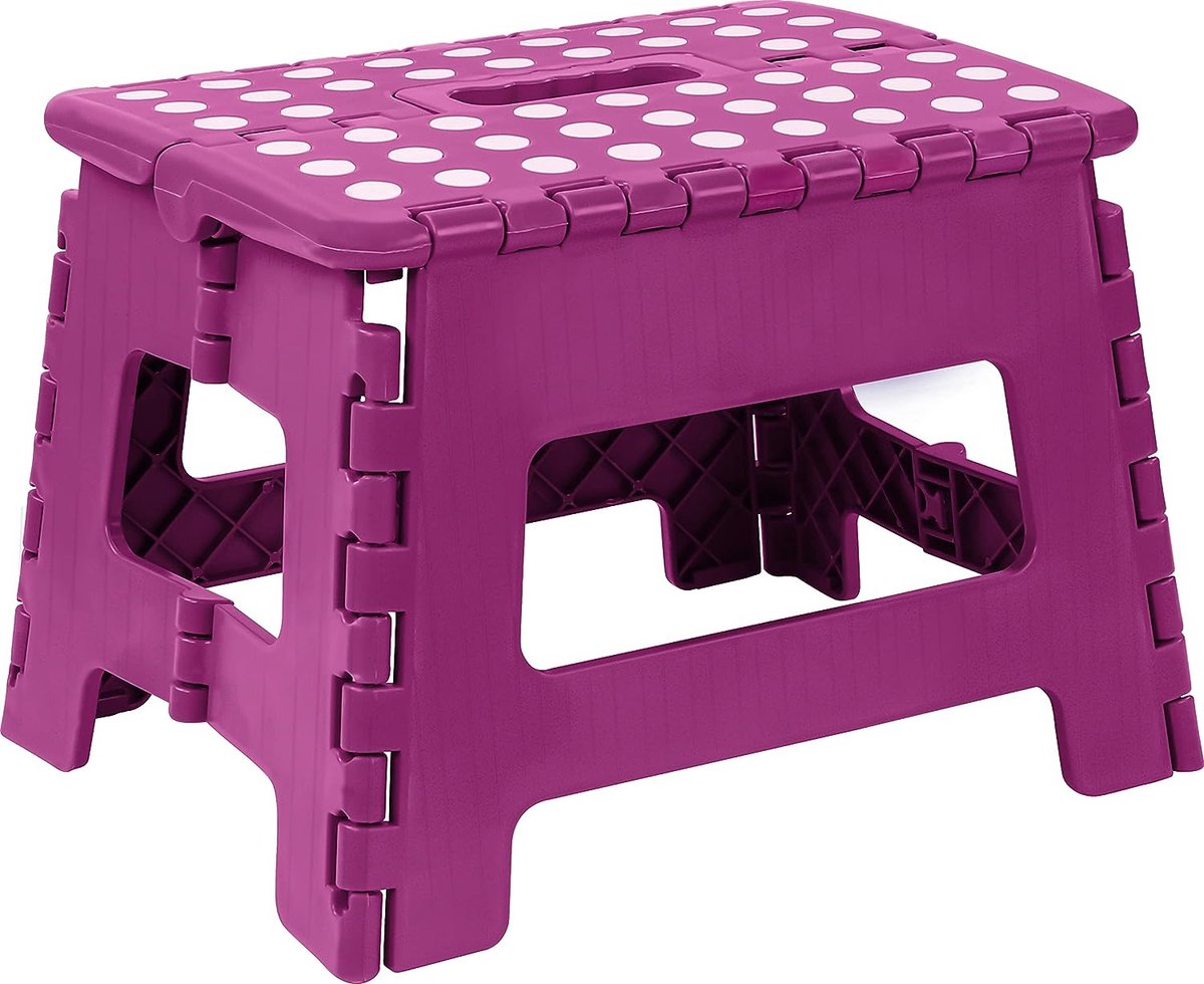 Goedkoopste 1 pak Opvouwbare Kids Step Stool - Opvouwbare Step Stool houdt tot 300 lbs - Lichtgewicht Plastic Folding Stool voor Keuken, Badkamer & Woonkamer (Paars