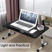 Laptoptafel voor bed, opvouwbare bedtafel,Laptoptafel for your bed, inklapbare laptoptafel - ontbijttafel met inklapbare poten (53x30cm, Black)
