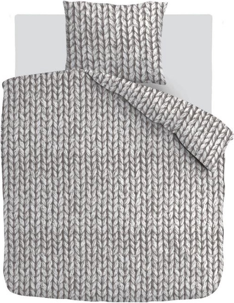 Zydante Dekbedovertrek - Cotton Rich Collection - Katoen – Zacht en Comfortabel - Kabel - Grijs / 240x200