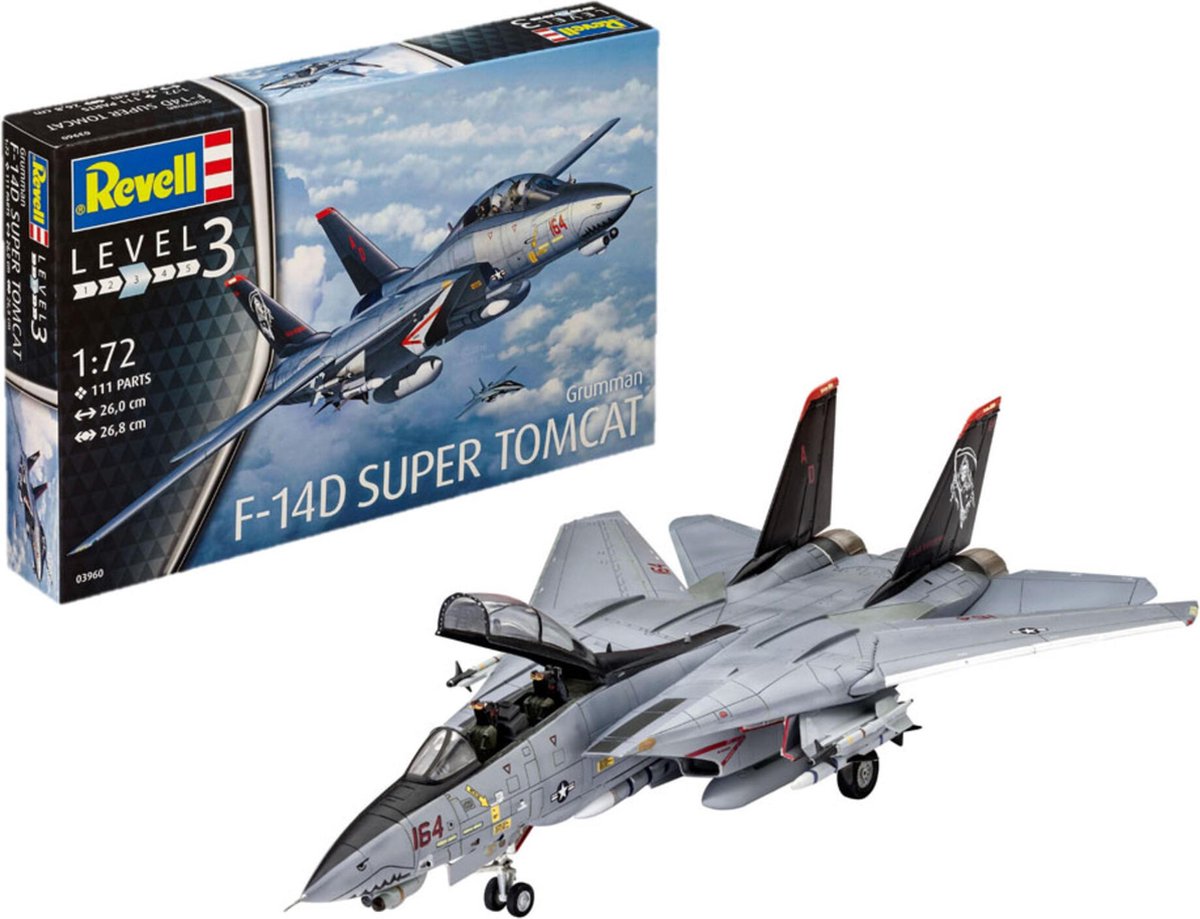 Revell Modelbouwpakket Vliegtuigen - 03960 F-14D Super Tomcat Plastic - 1:72 - Modelbouw — afbeelding 7