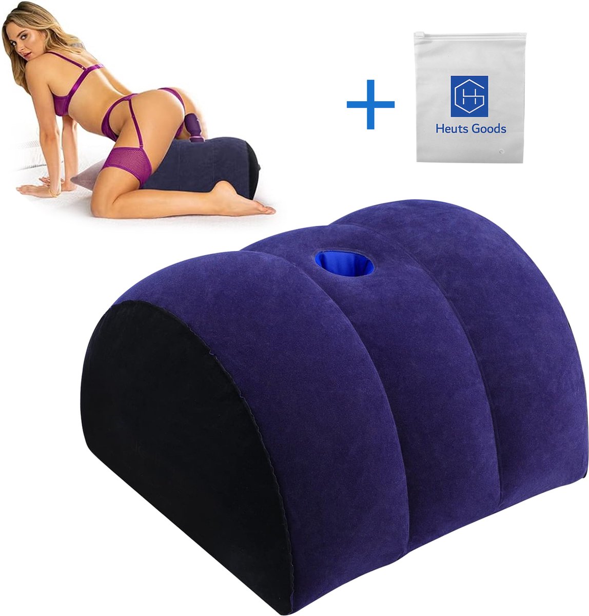 Heuts Goods Sex Kussen® - Sex Kussen - Half Moon - Sex Meubel - Sex Pillow - Seksspeeltjes voor koppel - Opblaasbaar Seks Kussen - Voor Mannen & Vrouwen - Seksspeeltjes