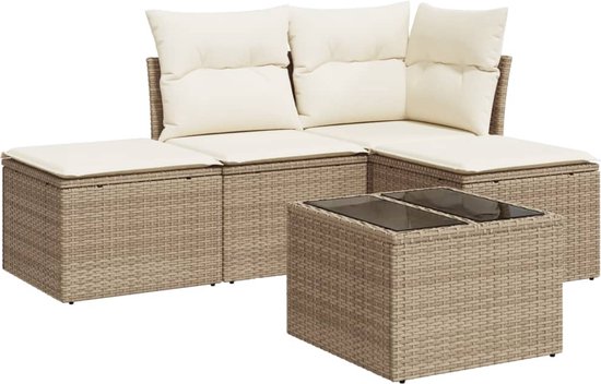 vidaXL-5-delige-Loungeset-met-kussens-poly-rattan-beige