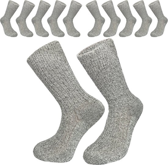 Noorse Sokken - Wollen Sokken - 6 paar - Maat 35/38 - Flexibele Boord - Verstevigde zool